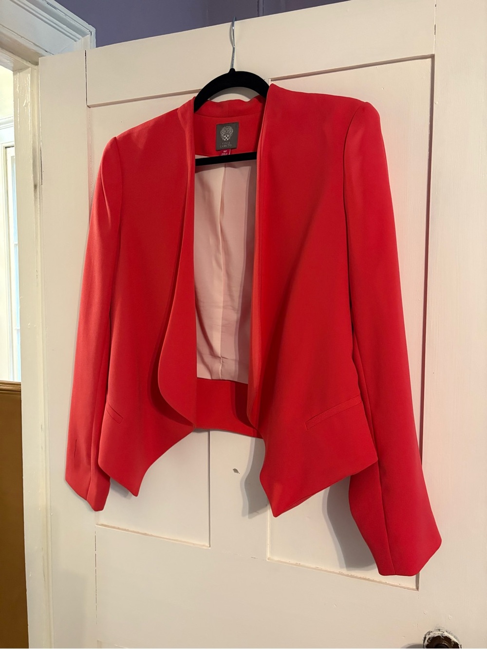 Vince Camuto Vibrant Pink Open-Front Draped Blazer